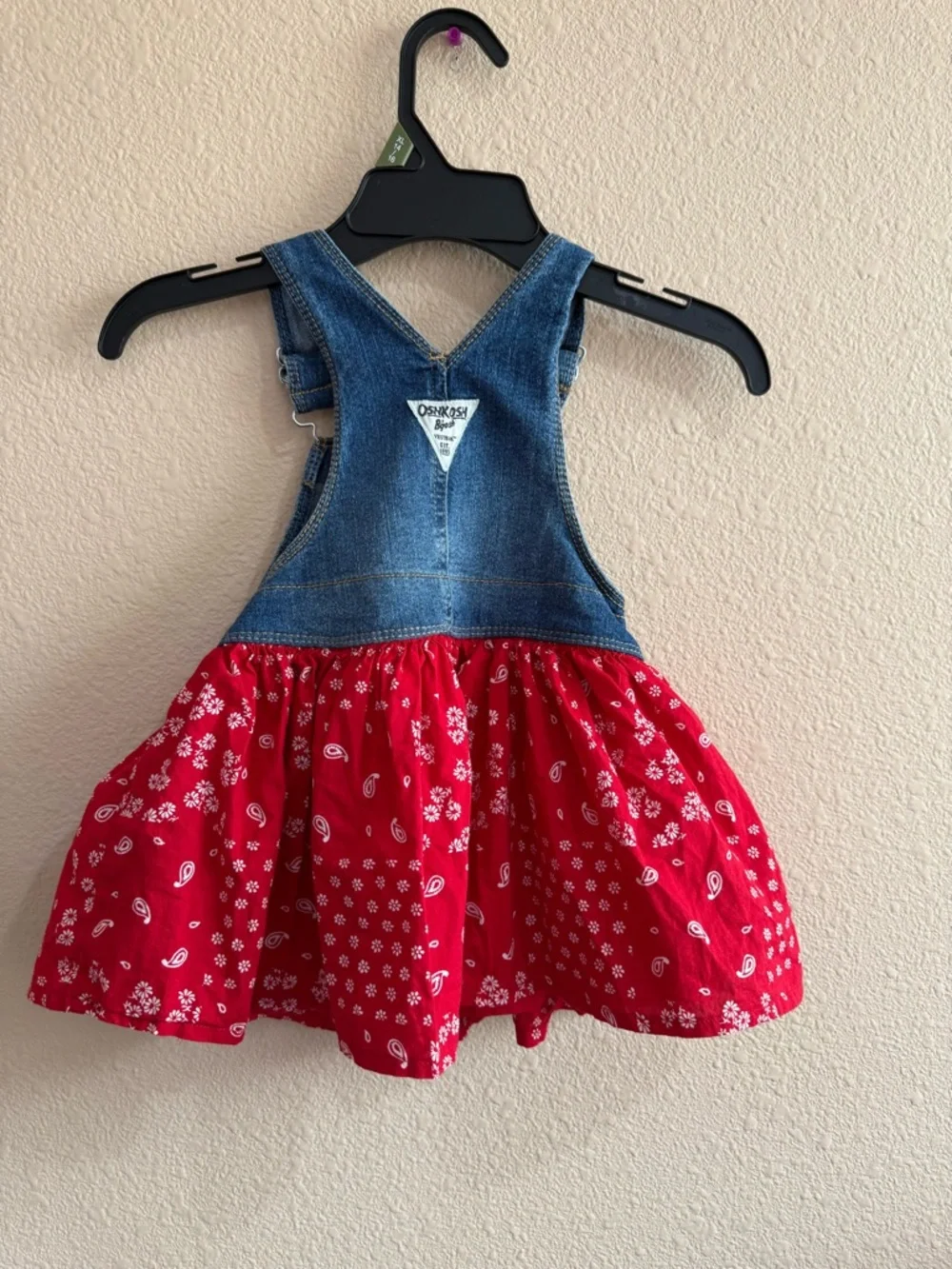 OshKosh B'gosh Blue Denim Top with Red Bandana Skirt-18months